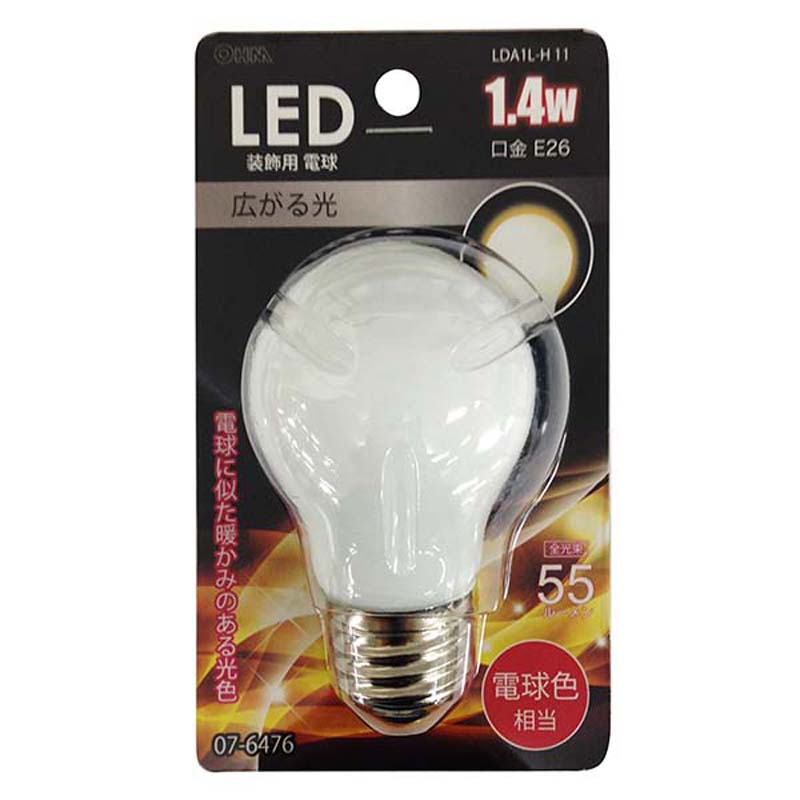 LED電球装飾用 PS/E26/1.4W/55lm/電球色 [品番]07-6476｜株式会社 