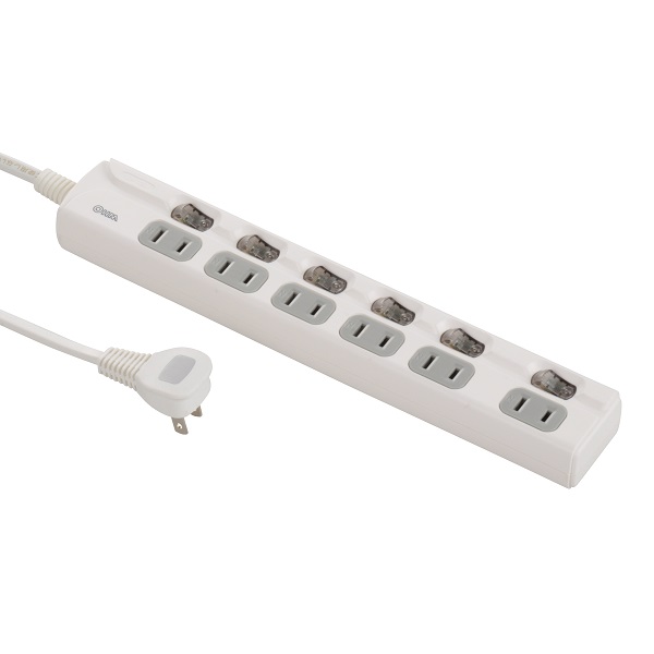LED個別スイッチ付き 節電タップ 6個口 2.5m [品番]00-1948｜株式会社