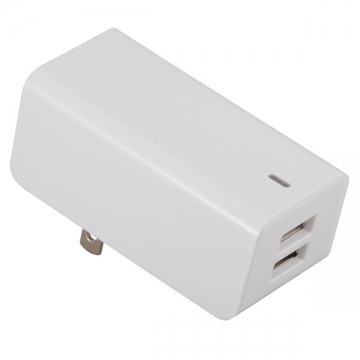 USB電源タップ 2ポート 白 [品番]01-3331