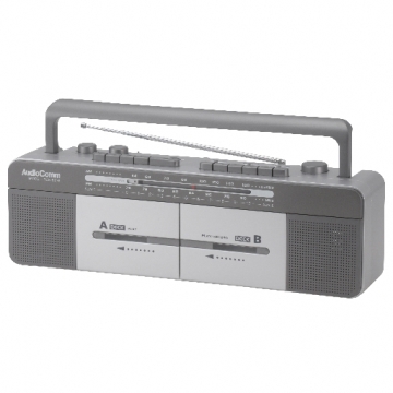 AudioComm AM/FM ダブルカセットレコーダー [品番]07-6401