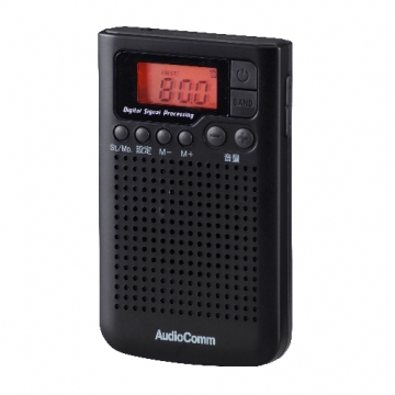 AudioComm DSP搭載 AM/FMポケットラジオ ブラック [品番]07-8157