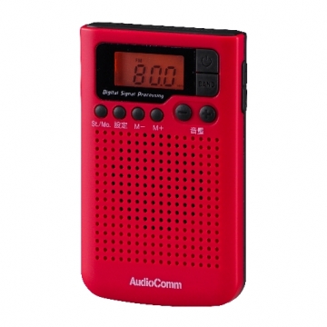 AudioComm DSP搭載 AM/FMポケットラジオ ピンク [品番]07-8158