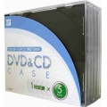 DVD＆CDケース 厚さ10mm 5枚パック ブラック [品番]01-1839