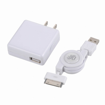 Dock対応 USB伸縮ケーブル＆充電セット [品番]01-3241