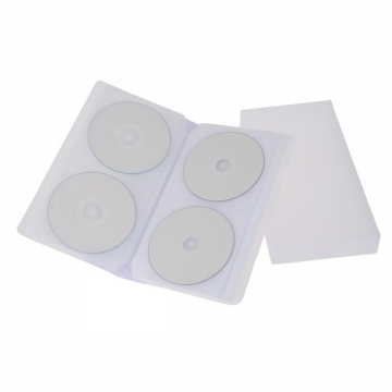 CD／DVDファイルケース 48枚収納 ホワイト [品番]01-3380