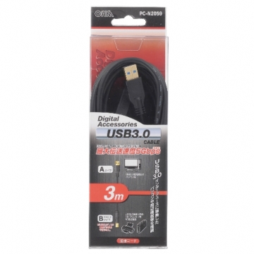 USB3.0ケーブル黒 3m [品番]05-2059