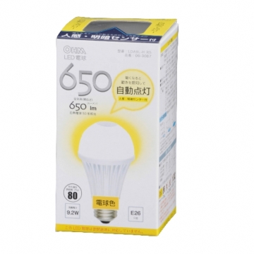 LED電球 E26 人感センサー 電球色 [品番]06-3067