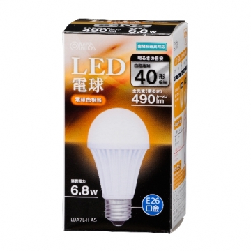 LED電球 E26 40形相当 電球色 [品番]06-3091