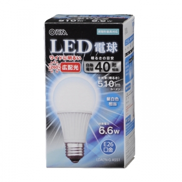 LED電球 E26 40形相当 昼白色 [品番]06-3098