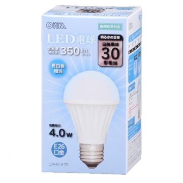 LED電球 E26 30形相当 昼白色 [品番]06-3134