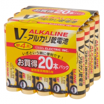 アルカリ乾電池 Vシリーズ 単4形×20本パック [品番]07-2837