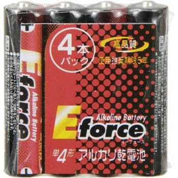 アルカリ乾電池 E force 単4形×4本パック [品番]07-2934