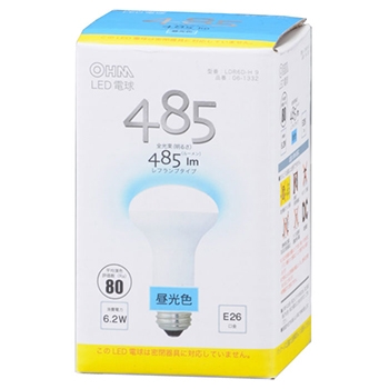LED電球 レフランプ形 LED電球 E26 6.2W 昼光色 [品番]06-1332