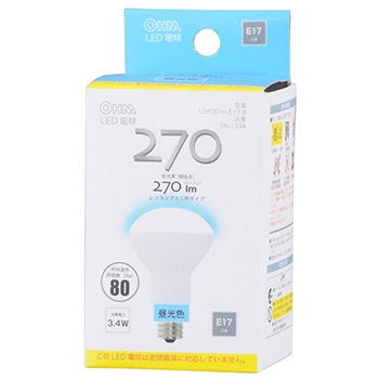 LED電球 ミニレフランプ形 E17 3.4W 昼光色 [品番]06-1334