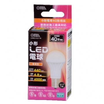 LED電球 小形 E17 40形相当 電球色 [品番]06-3089
