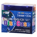 ブルーレイ／DVD／CDディスクケース 1枚収納×10パック 5mm 5色 [品番]01-3298