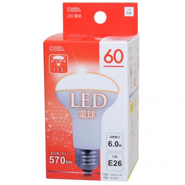 LED電球 レフランプ形 60形相当 E26 電球色 [品番]06-0205