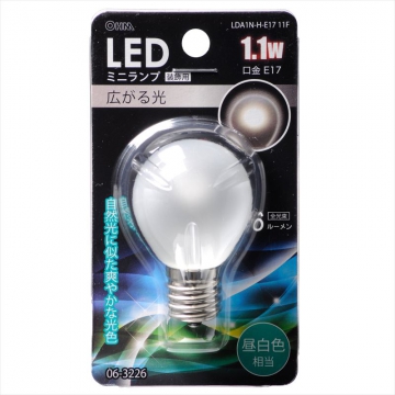 LEDミニランプ装飾用/S35/E17/1.1W/36lm/フロスト昼白色 [品番]06-3226
