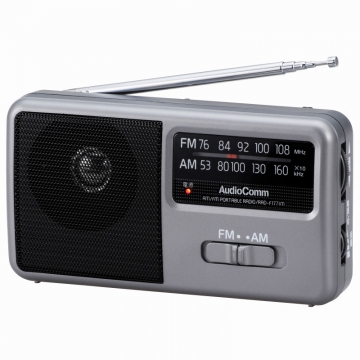 AudioComm AM/FM コンパクトポータブルラジオ [品番]07-9721