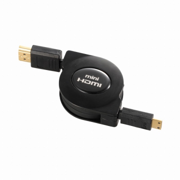 HDMI-mini HDMI ケーブル 巻取り式 1m [品番]05-0323