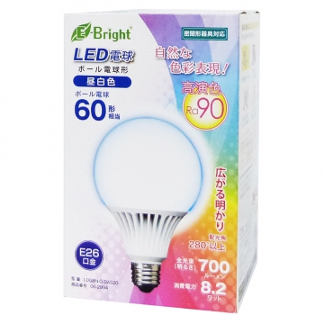 LED電球 ボール形 60形相当 E26 昼白色 [品番]06-2994