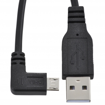 MicroUSB 通信・充電ケーブル L字型コネクター 3m [品番]01-1287