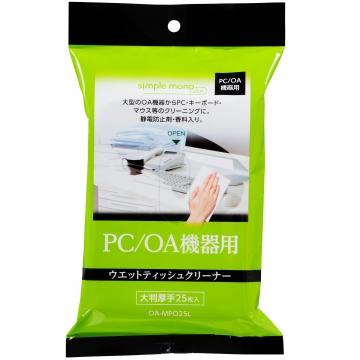 PC/OA機器用 ウェットティッシュクリーナー25枚入 [品番]01-2358