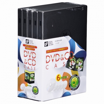 DVD／CDケース 6枚収納×5パック [品番]01-3291