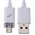 AudioComm MicroUSBケーブル LED充電ランプ付 1m [品番]03-0351