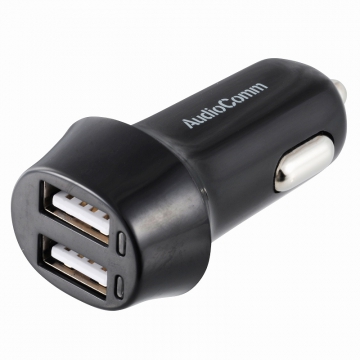 AudioComm USB カーチャージャー USBx2 2.4A [品番]03-3042