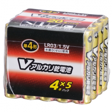 Vアルカリ乾電池 単4形 20本パック [品番]07-9950