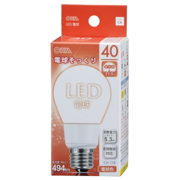 LED電球 E26 40形相当 電球色 [品番]06-0209