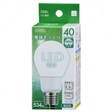 LED電球 E26 40形相当 昼白色 [品番]06-0210