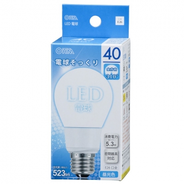 LED電球 E26 40形相当 昼光色 [品番]06-0211