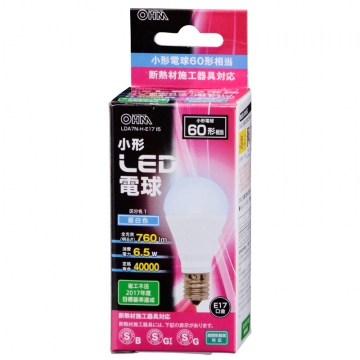 LED電球 小形 E17 60形相当 昼白色 [品番]06-3102