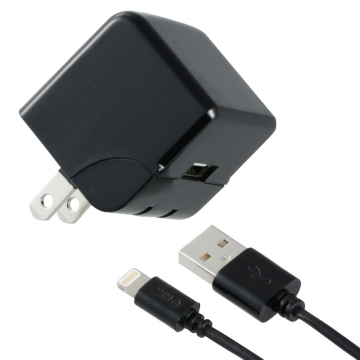 AudioComm AC充電器+ライトニングケーブル 2.4A 1m ブラック [品番]01-7048