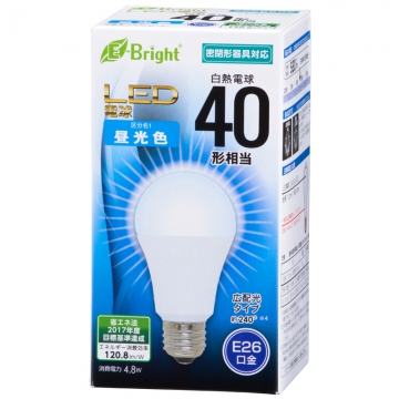 LED電球 E26 40形相当 昼光色 [品番]06-3365