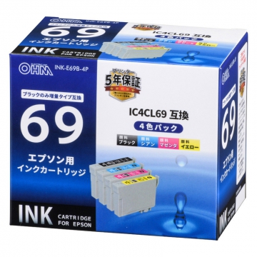 エプソン互換 IC4CL69 顔料4色 ブラック増量 [品番]01-4130