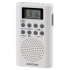 AudioCommワイドFM対応 DSP FMステレオ/AMポケットラジオ ホワイト [品番]07-8661