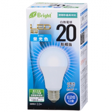 LED電球 E26 20形相当 昼光色 [品番]06-3363