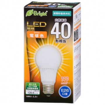 LED電球 E26 40形相当 電球色 [品番]06-3370