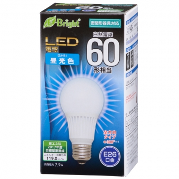LED電球 E26 60形相当 昼光色 [品番]06-3373