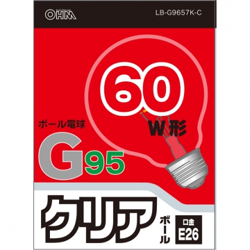 白熱ボール電球 60形相当 E26 G95 クリア [品番]06-0547