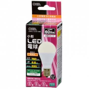 LED電球 小形 E17 60形相当 電球色 [品番]06-0619