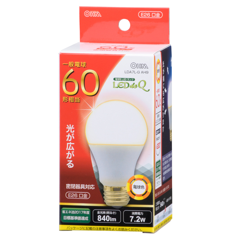 LED電球 E26 60形相当 電球色 [品番]06-0753｜株式会社オーム電機