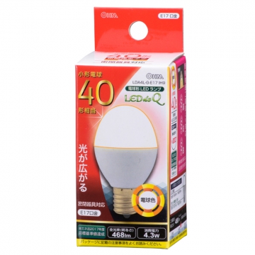 LED電球 小形 E17 40形相当 電球色 [品番]06-0763