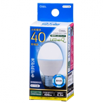 LED電球 小形 E17 40形相当 昼光色 [品番]06-0764