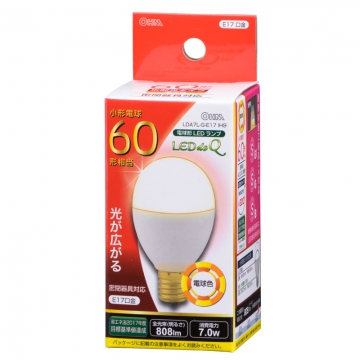 LED電球 小形 E17 60形相当 電球色 [品番]06-0765
