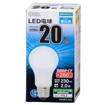 LED電球 E26 20形相当 昼白色 [品番]06-1732