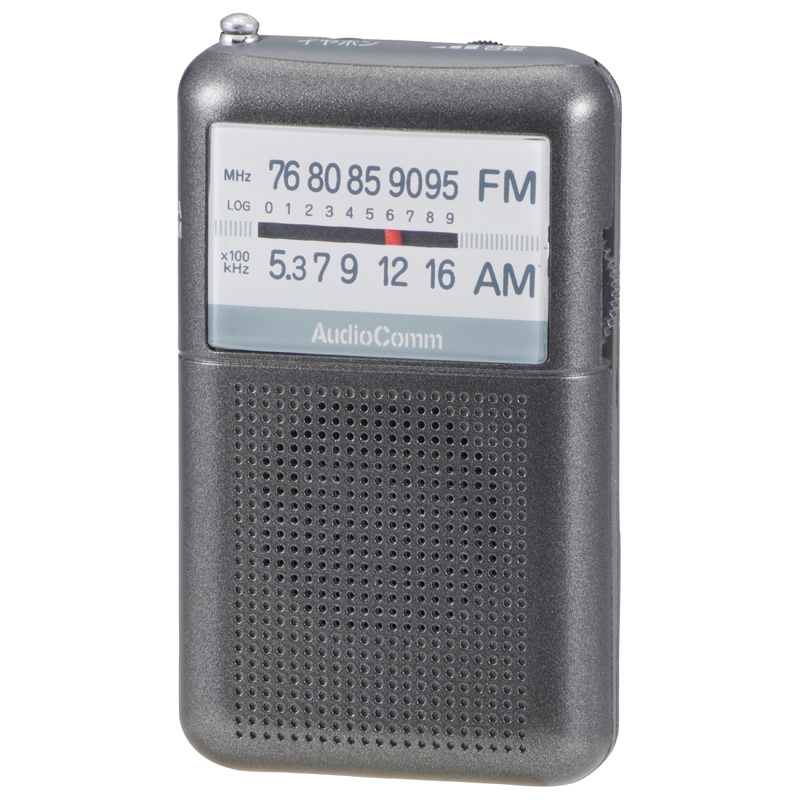 AudioComm AM/FMポケットラジオ グレー [品番]07-8852｜株式会社オーム電機